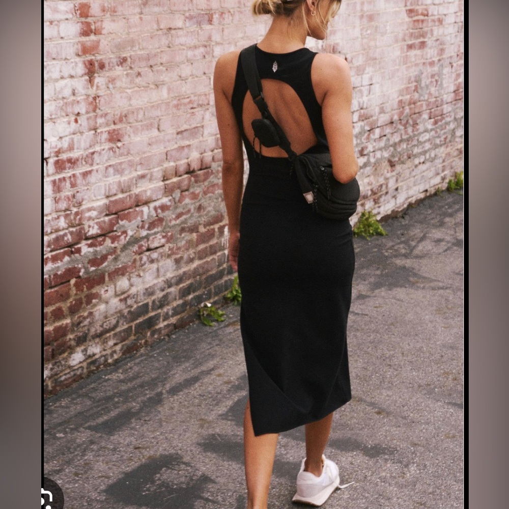 Free people movement black midi dress